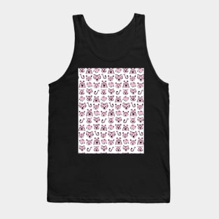 Cute Cartoon Pink Tiger Faces and Tails Tank Top